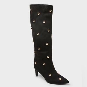 Gold Studded Boots with Memory Foam Insole